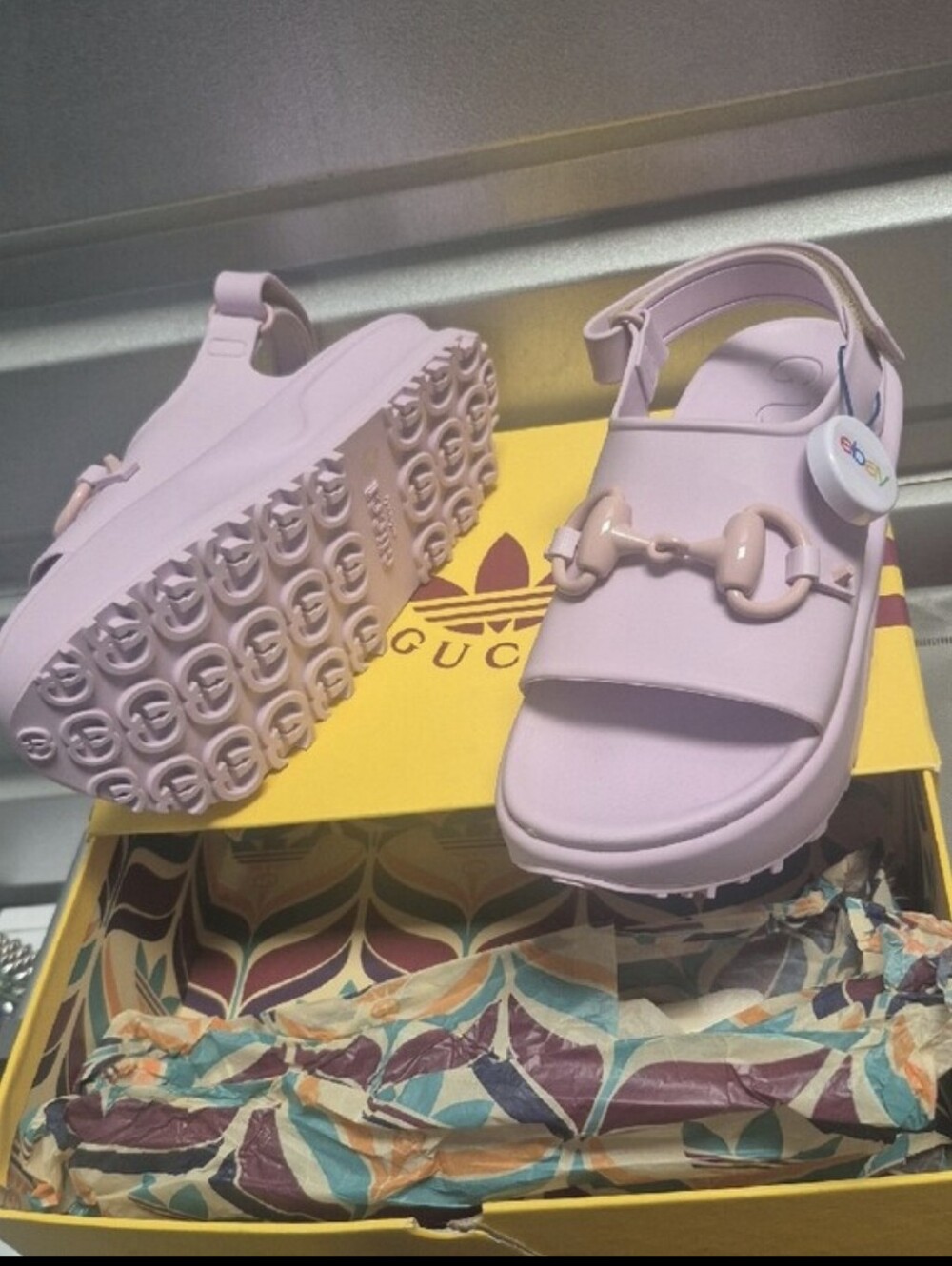 Gucci Lilac Platform Slingback Sandals